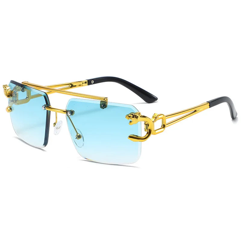 New stylish and personalized frameless leopard head sunglasses trendy outdoor driving sunglasses
