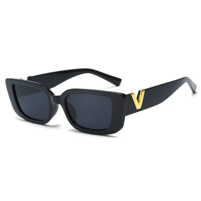 1/2PCS Fashion Rectangle Sunglasses Women Luxury Brand Vintage Small Frame Sun Glasses Ladies Classic Black UV400 Eyeglasses