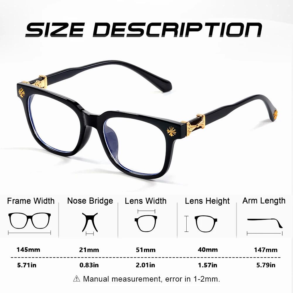CRIXALIS 2Pcs Square Anti Blue Light Glasses For Men And Women Black & Transparent Frame Unisex Computer Wearing Women Glasses