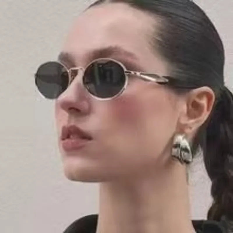 New Women Oval Personality Sunglasses Luxury Brand Small Frame Ladies Outdoor Eyewear Summer Sun Protection Sun Glasses UV400