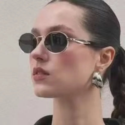 New Women Oval Personality Sunglasses Luxury Brand Small Frame Ladies Outdoor Eyewear Summer Sun Protection Sun Glasses UV400