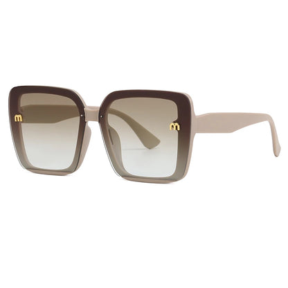 New Retro Square Sunglasses Women Fashion Minimalist Design Anti Blue Light Outdoor Anti UV Sun Glasses Double Beam Female