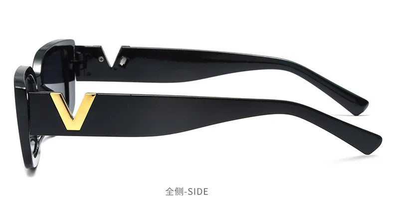 1/2PCS Fashion Rectangle Sunglasses Women Luxury Brand Vintage Small Frame Sun Glasses Ladies Classic Black UV400 Eyeglasses