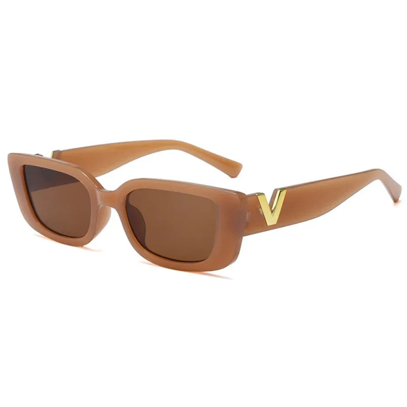 1/2PCS Fashion Rectangle Sunglasses Women Luxury Brand Vintage Small Frame Sun Glasses Ladies Classic Black UV400 Eyeglasses