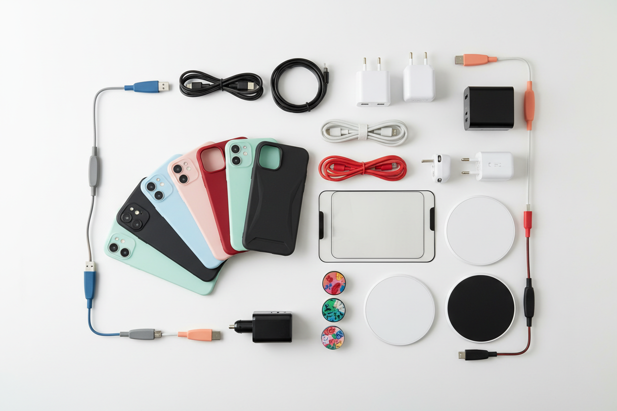 add accessories - like chargers - cables - iphone covers etc